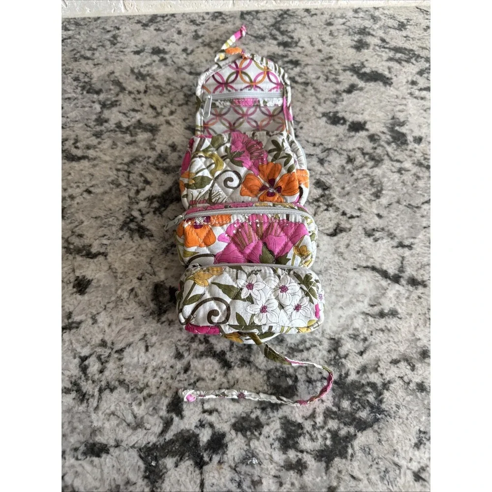Vera Bradley Tea Garden Cosmetic Bag Quilted Floral Travel Makeup Case Organizer